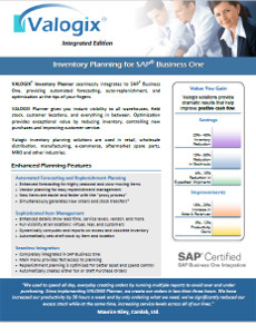 Inventory Planner for SAP Business One by Valogix
